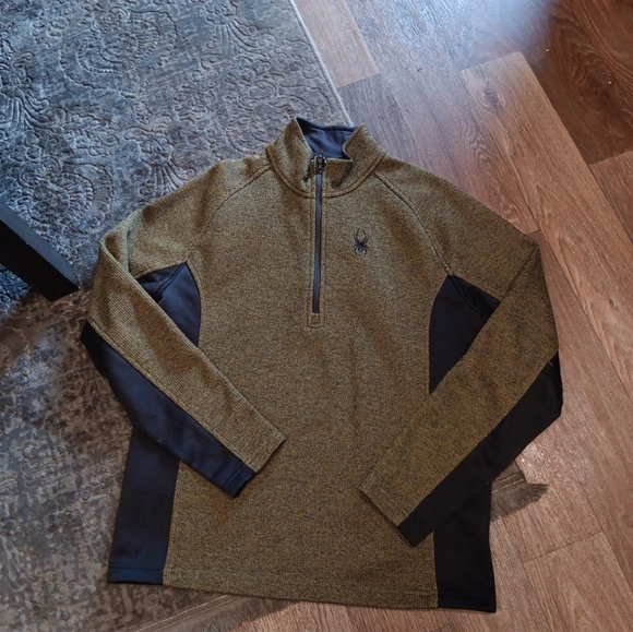 Spyder Men's Half-Zip Outbound Stryke Sweater Jacket - L - Green - Picture 5 of 6